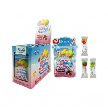 Конфета арт. 063735/063711 Кармель на палочке фруктовые вкусы микс 19 г 20 шт в кор.'