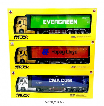 Модель металл. арт. 53522-44 Грузовик с прицепом цвета микс в кор._