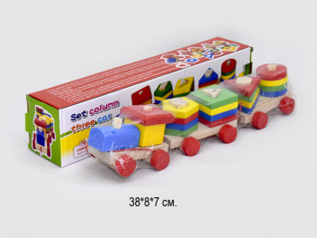 Деревянная игрушка арт. 93-59-8/93-9 Паровоз сортер в кор._