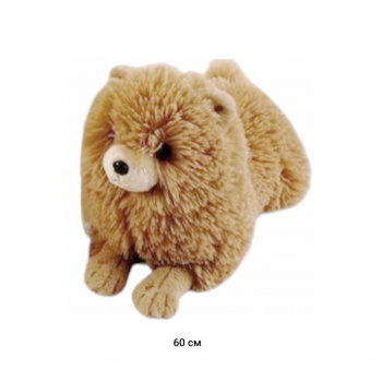 им Собака арт. 18113-2-209 Бежевая пушистая лежит 60 см в пак.