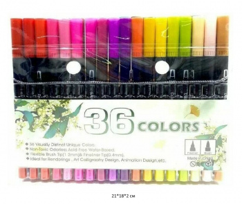 Фломастеры арт. 214-13 Двусторонние Набор 36 цветов• Фломастеры арт. 214-13 Двусторонние Набор 36 цветов•