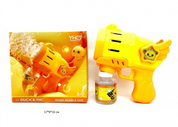 Пистолет арт. 333-18Y Бластер с цыпленком и мыльные пузыри в кор._•