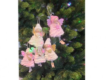 Игрушка-подвеска арт. 25DH8-502 Девочка-ангел цвета микс Набор 6 шт. в пак.