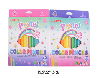кц_Карандаши цветные арт. YL201029-24 Набор 24 пастельных цвета в кор.