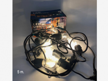 Гирлянда электр. арт. 3016-601 "Капсула" белый свет, черный провод 5 метров в кор.