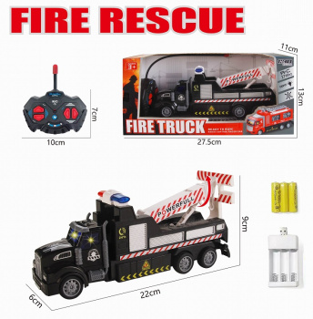 Машина на р/у  арт. HY177-1 Подъемник спасателей свет спецтехника в кор. 27,5*11*13