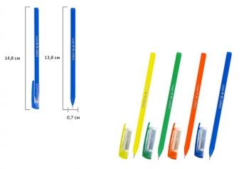 кс_Ручка шариковая масляная арт.143012 STAFF Basic"OBP-312"СИНЯЯкорп.ассорти узел0,7мм лин.письма0,3