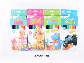 кц_Карандаши цветные арт. YL211003-12 Набор 12 цветов в кор.